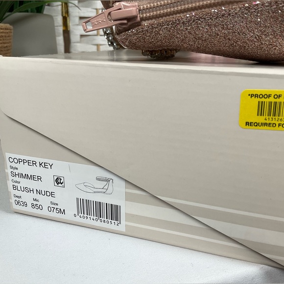 NIB- Copper Key Ankle Strap Shimmer, Blush Nude Women’s Flats - Picture 8 of 8